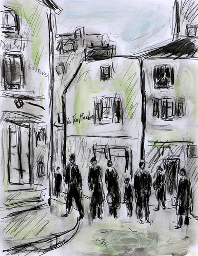 exLe tire bouchon di Jean Mirre, Pittura in vendita su Singulart