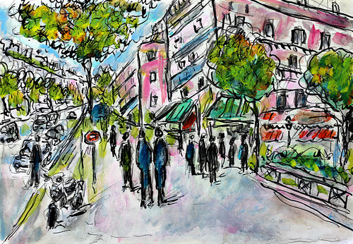 exLa gente parisienne di Jean Mirre, Pittura in vendita su Singulart