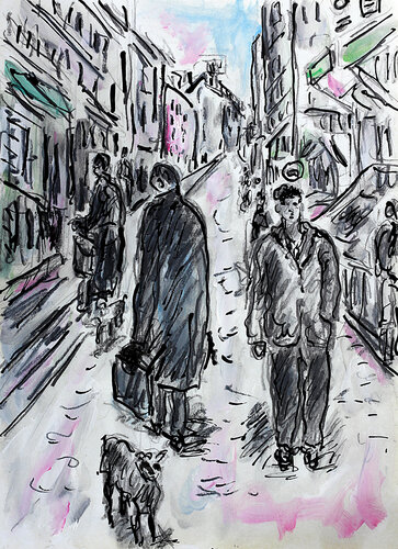 exRue Mouffetard di Jean Mirre, Pittura in vendita su Singulart