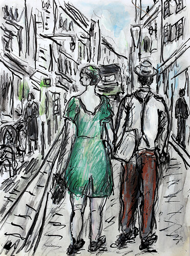 exRue des Francs-Bourgeois di Jean Mirre, Pittura in vendita su Singulart