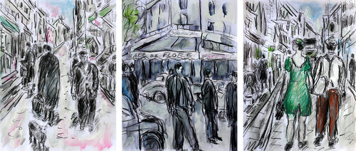 Balade à Paris ( sans Emily ) di Jean Mirre, Pittura in vendita su Singulart