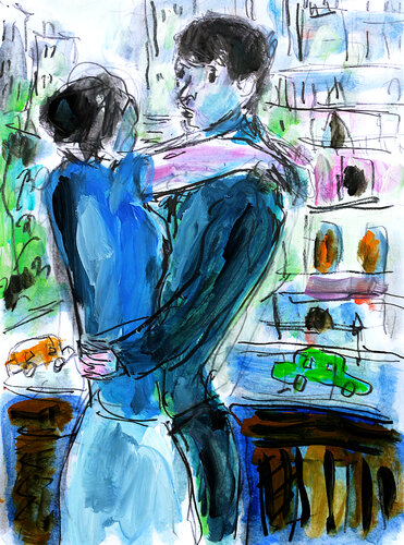 exWindow cuddle di Jean Mirre, Pittura in vendita su Singulart