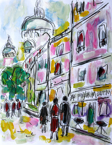 exFoyer Montmartre di Jean Mirre, Pittura in vendita su Singulart