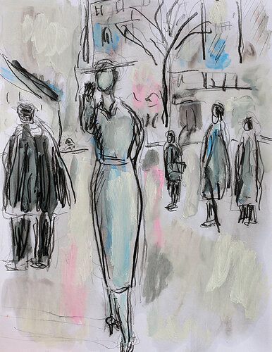 exL'hirondelle et le mannequin di Jean Mirre, Pittura in vendita su Singulart