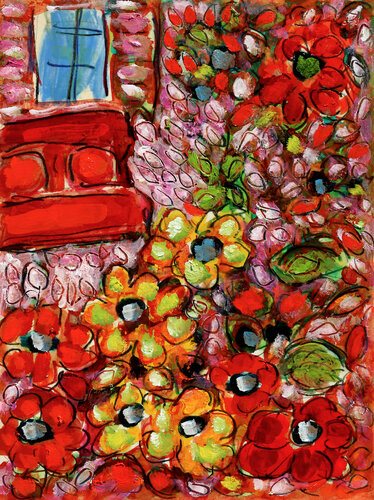 exLiving room flowers par Jean Mirre, Peinture en vente sur Singulart