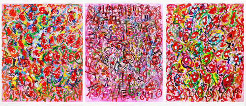 Triptyque Joie des fleurs par Jean Mirre, Peinture en vente sur Singulart