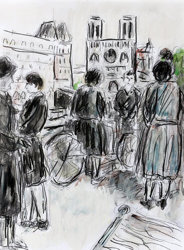 exLe triporteur par Jean Mirre, Peinture en vente sur Singulart