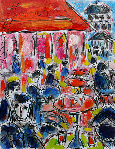 exRue Soufflot par Jean Mirre, Peinture en vente sur Singulart