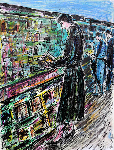 Achat de livres by Jean Mirre, Painting for Sale on Singulart