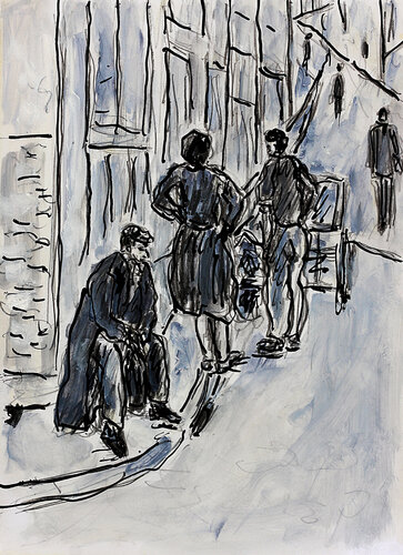 exLe livreur de charbon par Jean Mirre, Peinture en vente sur Singulart