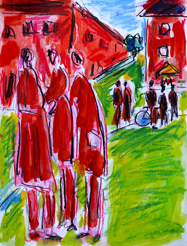 exAu village sans prétention di Jean Mirre, Pittura in vendita su Singulart