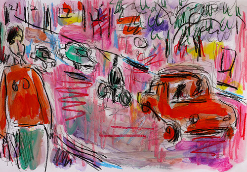 exRed traffic di Jean Mirre, Pittura in vendita su Singulart