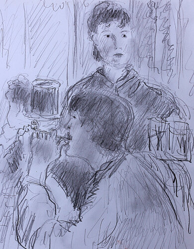 D'après Manet La serveuse de bocks von Jean Mirre, Malerei kaufen auf Singulart