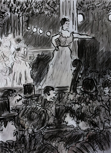 exD'après Degas Aux Ambassadeurs par Jean Mirre, Peinture en vente sur Singulart