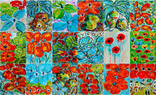 Grand panneau floral by Jean Mirre, Painting for Sale on Singulart