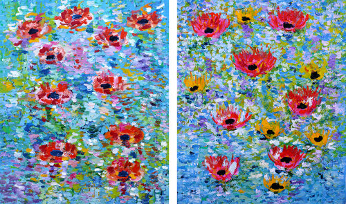 Lotus et Nénuphars von Jean Mirre, Malerei kaufen auf Singulart