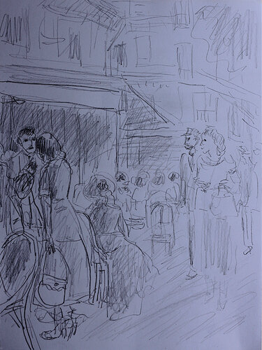 exTerrasse à Paris par Jean Mirre, Peinture en vente sur Singulart