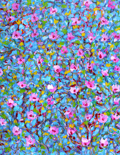 Fleurs et oiseaux di Jean Mirre, Pittura in vendita su Singulart