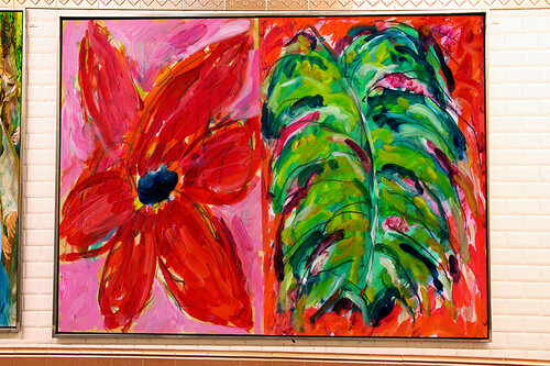 Cattleya + Grande feuille Rue di Jean Mirre, Pittura in vendita su Singulart