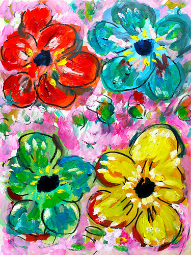 exDaisies par Jean Mirre, Peinture en vente sur Singulart