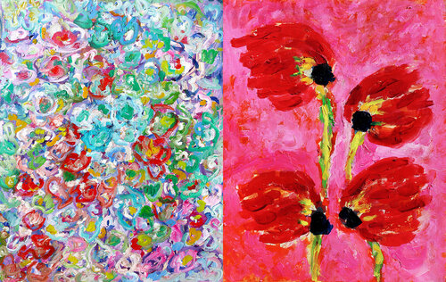 Fleurs abstraites + Charme par Jean Mirre, Peinture en vente sur Singulart
