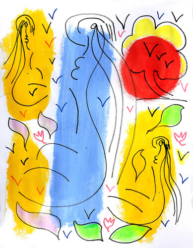 A la claire fontaine par Jean Mirre, Peinture en vente sur Singulart