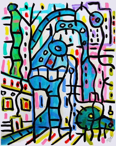 Trailer par Jean Mirre, Peinture en vente sur Singulart