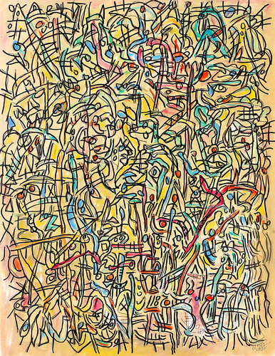 exCrypted message van Jean Mirre, Schilderij te koop op Singulart