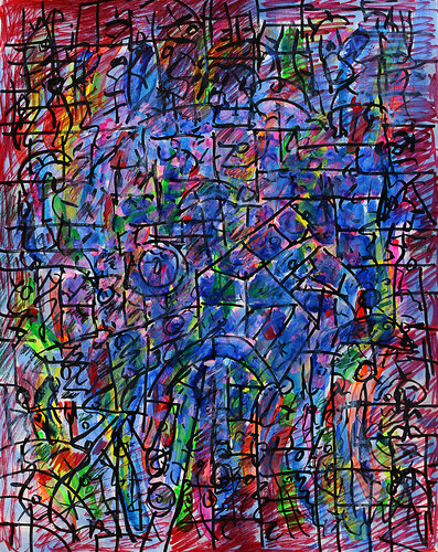 Vitrail abstrait by Jean Mirre, 회화 for Sale on Singulart