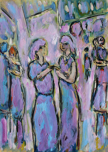 exBal dans la rue van Jean Mirre, Schilderij te koop op Singulart