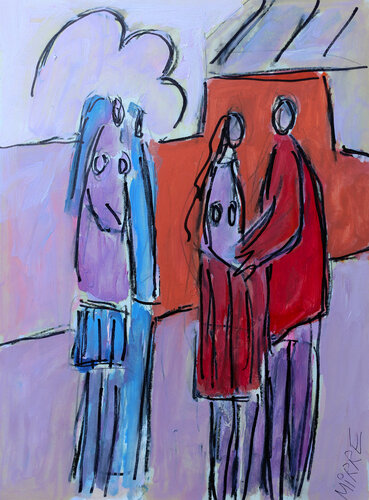 Flight attendants by Jean Mirre, Painting for Sale on Singulart