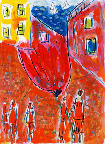 Famille et mer van Jean Mirre, Schilderij te koop op Singulart