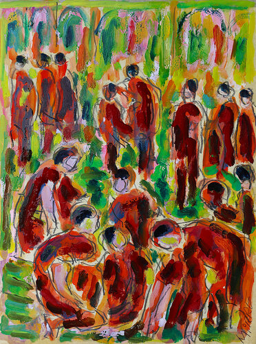 Fragment Ecole d'Athènes (d'après Raphaël) by Jean Mirre, Painting for Sale on Singulart