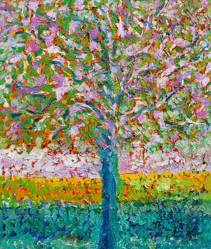 Colorful tree van Jean Mirre, Schilderij te koop op Singulart