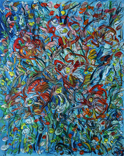 Kamoulox floral van Jean Mirre, Schilderij te koop op Singulart