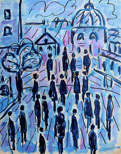 Sorbonne et doctorants by Jean Mirre, Painting for Sale on Singulart