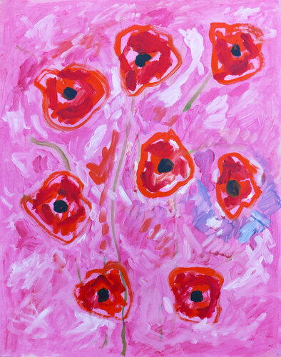 Œillets roses by Jean Mirre, Painting for Sale on Singulart