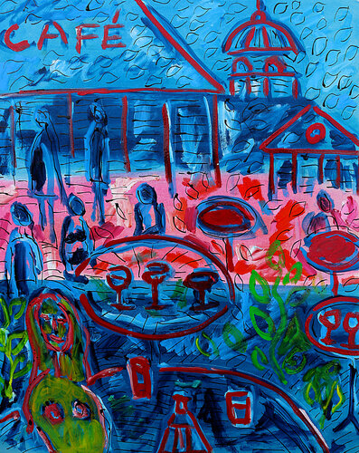 Café Proche van Jean Mirre, Schilderij te koop op Singulart