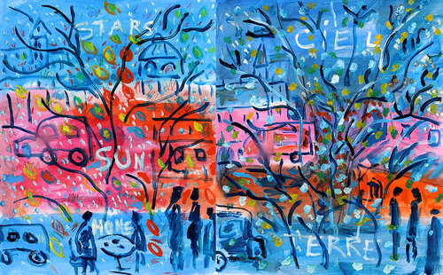 Stars Sun Home + Ciel et Terre van Jean Mirre, Schilderij te koop op Singulart