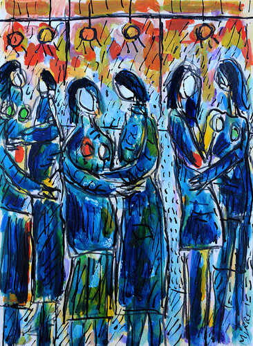 Begin the beguine by Jean Mirre, Painting for Sale on Singulart