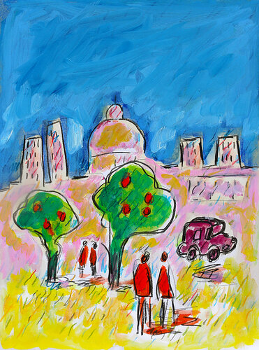 Blue city di Jean Mirre, Pittura in vendita su Singulart