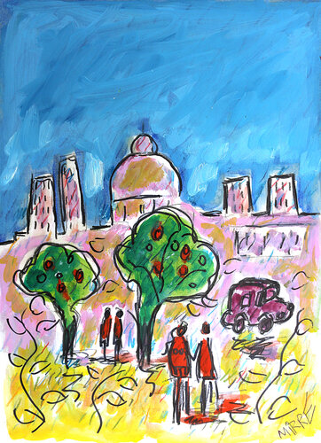 Blue city van Jean Mirre, Schilderij te koop op Singulart