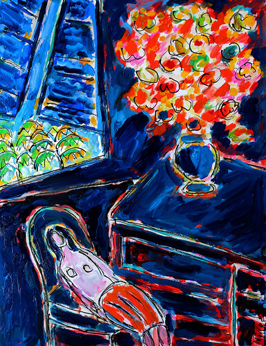 Siesta roja by Jean Mirre, Painting for Sale on Singulart