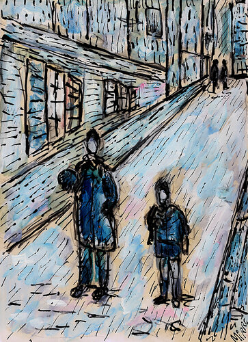 Foot dans la cour van Jean Mirre, Schilderij te koop op Singulart