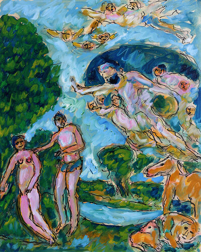 Adam et Eve de Jean Mirre, Pintura a la venta en Singulart