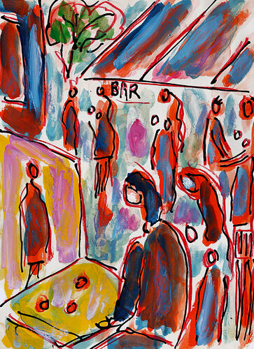 Idylle au bar van Jean Mirre, Schilderij te koop op Singulart