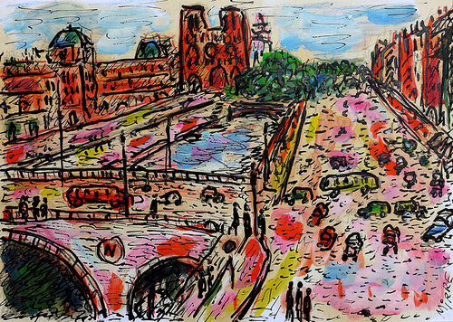 Pont Saint Michel van Jean Mirre, Schilderij te koop op Singulart