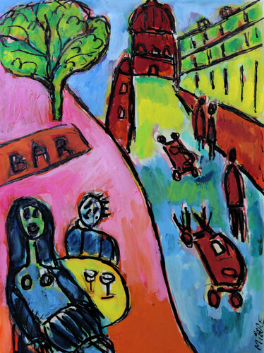 Rallye du bar by Jean Mirre, Painting for Sale on Singulart