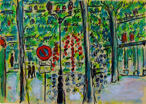 Palais Royal  Comédie Française by Jean Mirre, Painting for Sale on Singulart