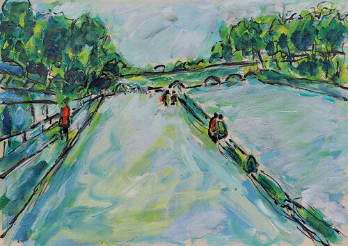 Quai des amoureux van Jean Mirre, Schilderij te koop op Singulart